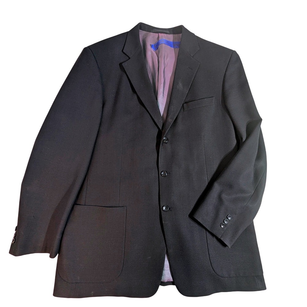 Tallia Uomo Urbi 2310C Worsted Wool Blazer 44L‎ Black READ